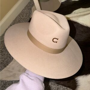Chic Cowgirl Cream Hat with Tan Band